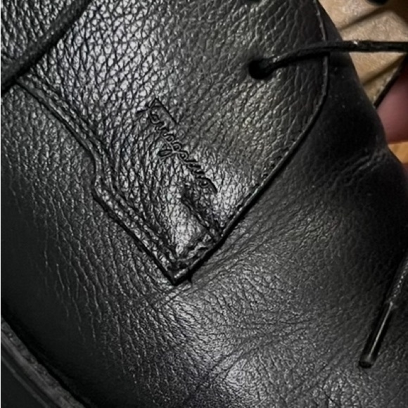 Salvatore Ferragamo Gobble Black 
Pebble Calf Dress Shoes - Picture 9 of 10